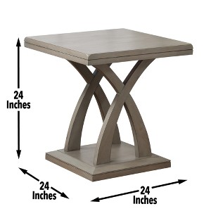 Vynxaria Jocelyn End Table ¨C Elegant Gray Design with Decorative Base and Adjustable Levelers - 1 of 1