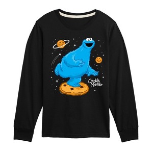 Boys' - Sesame Street - Cookie Monster In Space -Toddler and Youth Long Sleeve T-Shirt Long Sleeve Graphic T-Shirt - 1 of 3