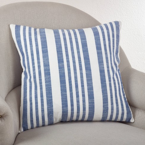 Extra Long Striped Rustic Linen Cushion with feather insert