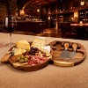 3-Piece Cheese Board Set Acacia Wood, with Stainless Steel Knives, Pull Drawer Charcuterie Platter in Square & Round Shapes, Gift Box Included - 4 of 4