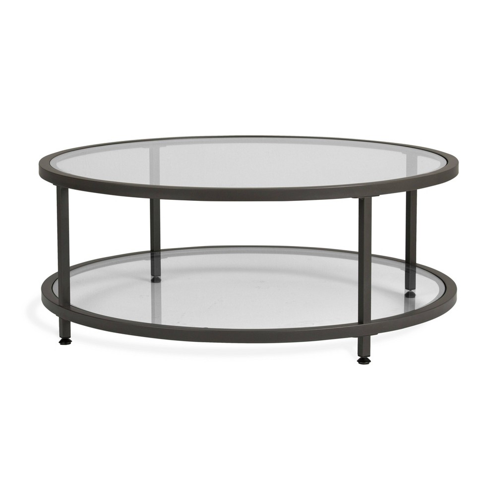 Home Camber Modern Glass Round Coffee Table 38 Gray Studio Designs From Target Accuweather Shop