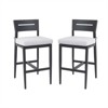 RISOKEYS Set of 2 Bar Stools - Aluminum Bar Chair with Ergonomic Backrest and Cushion, Tapered Legs, Footrest, Weather-Resistant for Home Decor - 4 of 4