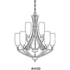 Progress Lighting Wisten 9-Light Two-Tier Chandelier, Brushed Nickel, Etched White Glass - 2 of 2
