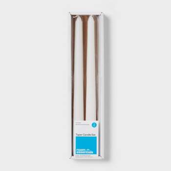 2pk Unscented Taper Candles White - Room Essentials™