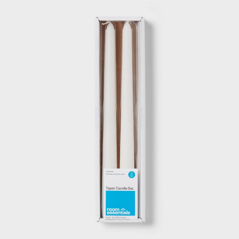 2pk Unscented Taper Candles White - Room Essentials&#8482;, 1 of 4