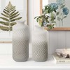 LuxenHome Set of 2 Gray and White Metal Bottle Vases, Tabletop Decoration - 2 of 4