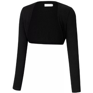 Clearlove Women's Long Sleeve Cardigan Knit Sweaters Cropped Open Front Bolero Shrug for Dresses - 1 of 4