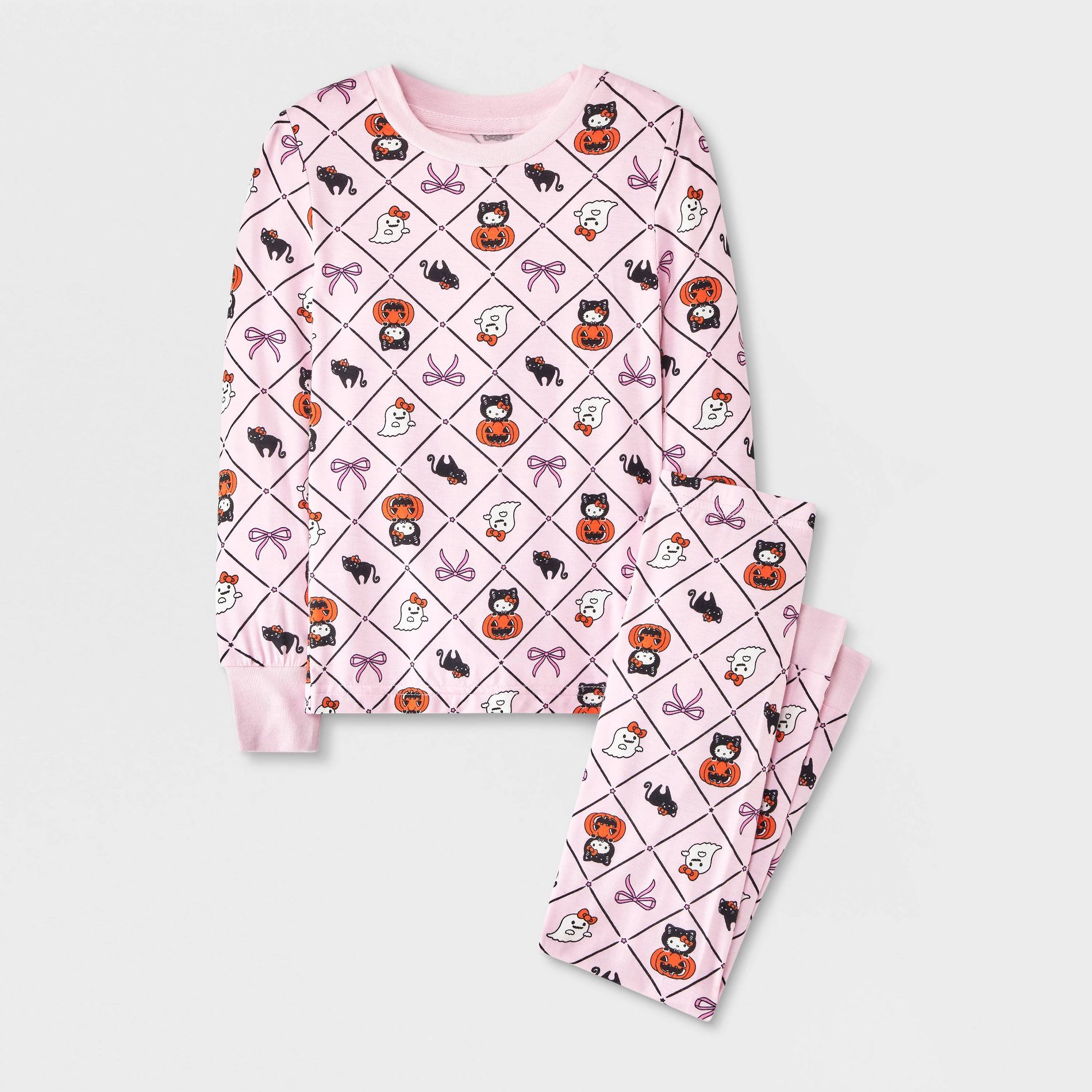Baby & Toddler Girls' Halloween 2pc Hello Kitty Viscose Snug Fit Pajama Set - Pink