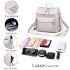 INFURNIC Backpacks Women PU Leather Backpack Purse with Large Capacity Waterproof Stylish Design for Travel Work, Grey, 13.65"*14.04"*1.56" - 3 of 4