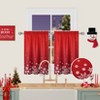 Christmas Kitchen Curtain Cafe Curtain Velvet Fabric Tier Curtains Window Treatment Rod Pocket for Home Decor for Home Christmas Decoration - 4 of 4
