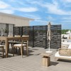 MAYEERTY Shine Light and Shadow Black Galvanized Steel Screen Outdoor and Indoor with Free Standing Decorative Privacy Screen for Balcony - 3 of 4
