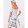 INSPIRE CHIC Women's Ruffle Hem Elastic Waist Flowy A-Line Swing Floral Midi Skirt - 4 of 4