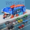 Skirfy Dinosaur Carrier Truck with 8 Metal Cars, 3-in-1 Dinosaur Truck with Sliding Race Tracks, Transforms into Triceratops - 4 of 4