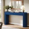 58" Modern Wood Console Table,Vertical Line Design,Storage Table with 2 Drawers and Curved Legs for Entryway or Living Room-Coolbibila - 2 of 4