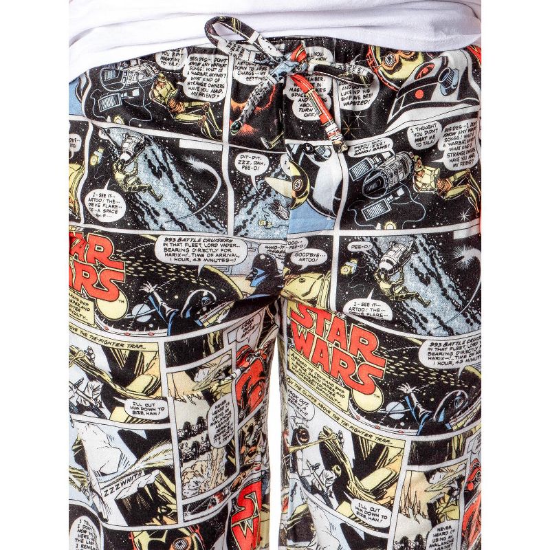 Disney Star Wars Mens' Classic Movie Scene Comic Style Flannel Lounge Pants, 3 of 5