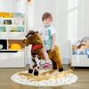 Qaba Baby Rocking Horse, Large Riding Horse, Plush Animal Rocker with Realistic Sound, Saddle, Toy for Boy Girl Ages 3-8 Years Old, Brown - 3 of 4