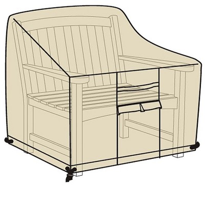 Plow & Hearth - Deluxe Outdoor Deep Seat Chair Outdoor Furniture Cover, Sand