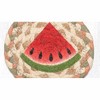 Earth Rugs Watermelon Printed Coaster – 5"x5" Braided Jute Square, Summer Fruit Kitchen Accent - 3 of 3