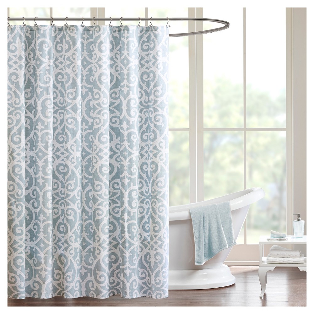 UPC 675716665234 product image for Swirls Shower Curtain Aqua | upcitemdb.com