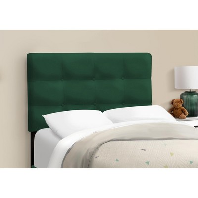 Green Velvet Twin Upholstered Bed with Tufted Headboard