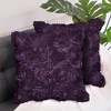 PiccoCasa Decorative Square 3D Satin Rose Flower Throw Pillow Cover 2 Pcs - 2 of 4