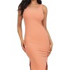 Slickblue Women's Ribbed Tank Midi Dress with Side Slit, Stretch Jersey Fabric, 8 Colors Options, Size S-L - 3 of 4