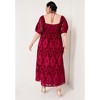 June + Vie by Roaman's Women's Plus Size Eyelet Puff Sleeve Peasant Dress - 3 of 4