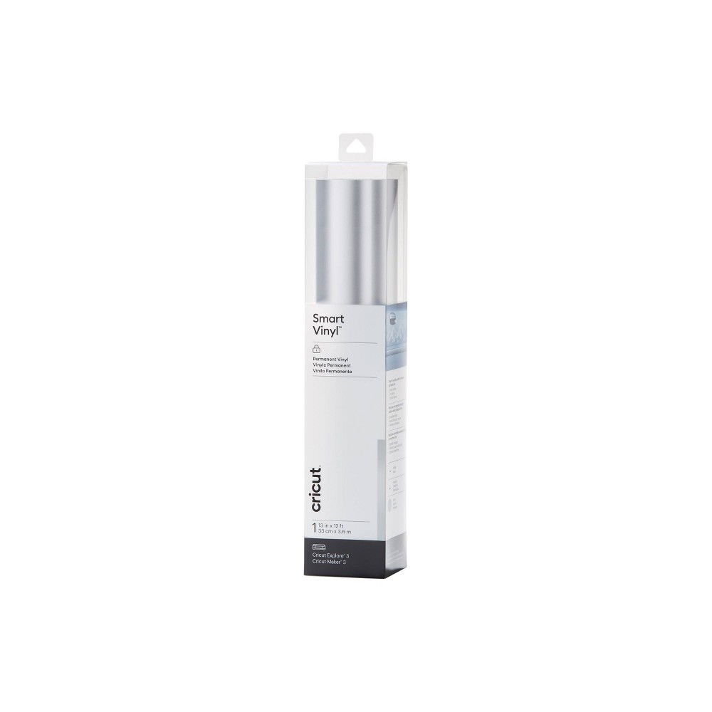 Cricut 12' Smart Vinyl Permanent Matte Metallic - Silver: Compatible with Explore 3 & Maker 3, Craft Cutting Material