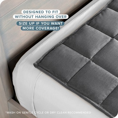 Grey 15 lb Minky Fleece Weighted Blanket for Queen Bed