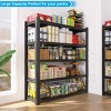 ALEXOUN 5 Tier Black Heavy Duty Metal Storage Shelves,Open Back Adjustable Shelves Strong Load Bearing for Garage,Pantry,Office. - 2 of 4