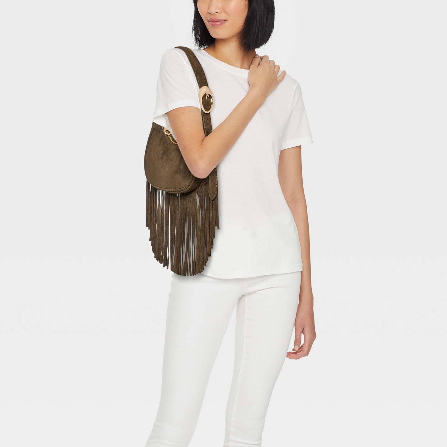 Сумка Universal Thread Western Faux Suede Fringe Shoulder Purse, цвет: Коричневый — фото 2