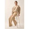 Slickblue Women's Relaxed Fit Floral Sweater, Round Neck Long Sleeve, Vertical Pattern, Sand, Size S-L - 3 of 4