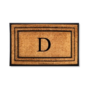 A1HC Natural Coir & Rubber Monogrammed 24"X39" Door Mat, Heavy Duty, Non-Slip Outdoor Entry Doormats - 1 of 4