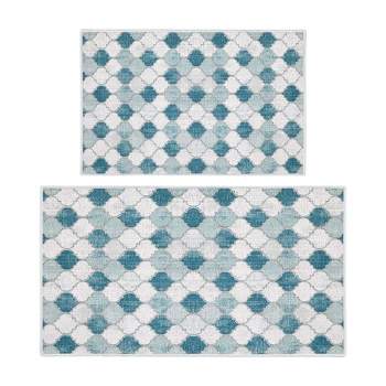 Sussexhome Non Skid Washable Kitchen Runner Rugs Set of 2 - Multipurpose Low Pile Area Rugs for Laundry Room, Entryway, Bathroom - Set of 44 x 24 and 31.5 x 20 Inches Floor Mats