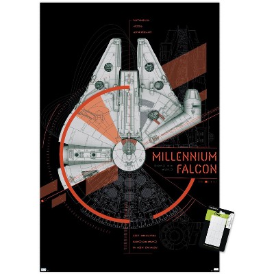 Trends International Star Wars: Power Of The Force - Millennium Falcon Unframed Wall Poster Print White Mounts Bundle 14.725" x 22.375"