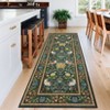 Modern Washable Area Rug, Soft Floral Floor Cover with Non Slip Backing, Low Pile Stain Resistant Foldable Carpet for Living Room - 2 of 4