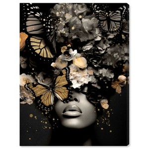 Art Remedy Butterfly Golden Goddess Gold Fashion Wall Art Unframed - 1 of 4