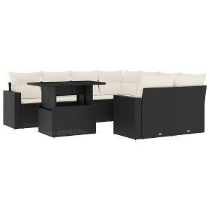vidaXL Garden Sofa Set Black, Cream White - 1 of 4