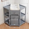 Baby Corner Changing Table with Storage Drawer, Diaper Changing Station with Baby Changing Pad, Laundry Hamper - 3 of 4
