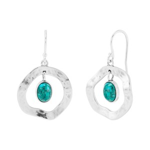 Silpada 'Pin The Dart' Sterling Silver Compressed Turquoise Drop Earrings - 1 of 4