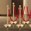 VEVOR Stanchions and Velvet Ropes 6Pcs,Hollow Base with Stainless Steel Post,4 Red Velvet Ropes and Posts,Crowd Control Barriers Gold Stanchions,Gold - 2 of 4