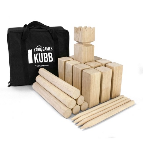 handtekening Verantwoordelijk persoon Opiaat Yardgames Kubb Premium Wooden Game Set With Throwing Dowels, King, Knights,  And Transporting Storage Bag For Outdoor Backyard Events : Target