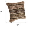 HomeRoots Set of Two 18" Brown and Dark Green Striped Cotton Blend Throw Pillows with Texture - 3 of 4