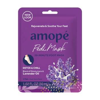 Amopé PediMask 20-Minute Foot Mask - Detox & Chill with Lavender Oil - 1 Pair