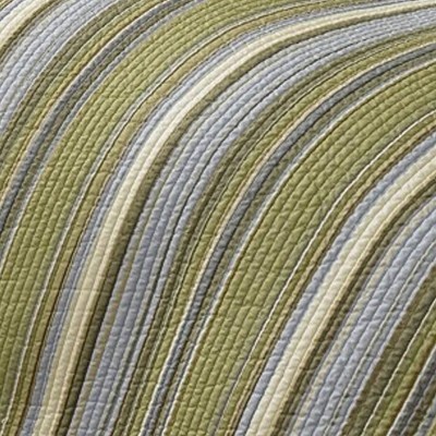 Fresno Green Cotton Full Quilt Set with Reversible Design