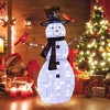 Costway 4.2 FT Pre-Lit Snowman & Redbirds Christmas Decoration with LED Lights Holiday - 2 of 4