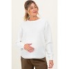 Pinkblush Ivory Waffle Knit Rounded Hem Maternity Sweater - 2 of 3