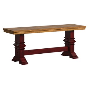 South Hil Baluster Base Bench Berry Red - Inspire Q
