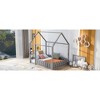Full Size Wood House Bed Frame with Fence for Kids,Teens - 3 of 4