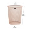 Mind Reader 16.65L Round Waste Paper Basket Metal Mesh Pink - 3 of 4